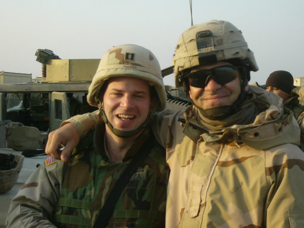 Shilo and his army buddy in Iraq