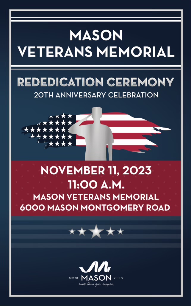 MAson Veterans Memorial rededication ceremony 20th anniversary celebration November 11, 2023
